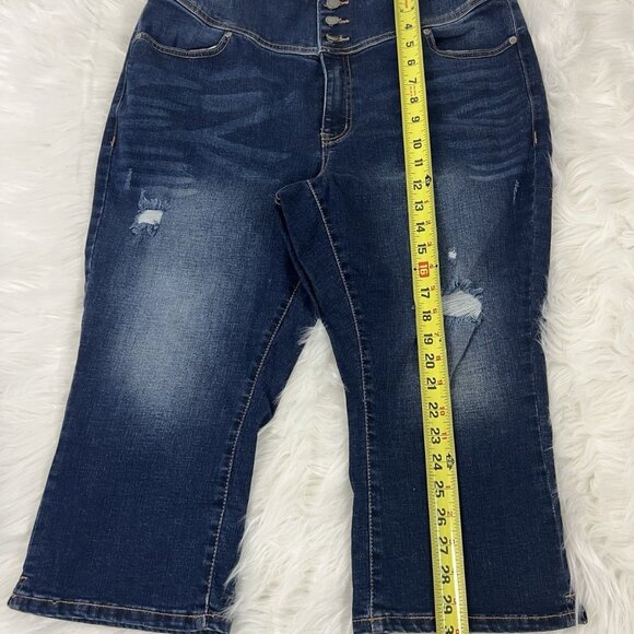 Lane Bryant NWT Denim Capri Jegging Pants Women Plus Size 16 High Rise Dark Wash - Picture 5 of 7